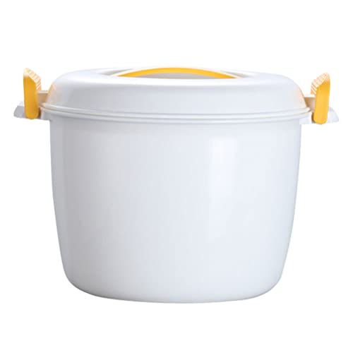 Pasta Kochtöpfe Mikrowelle Pasta Reiskocher Dampfgarer: Backofen Reiskocher Lebensmittelbehälter Lunchbox Dampfutensilien for Mikrowelle Reiskochtopf (Color : Giallo, Size : 18X18X15CM)