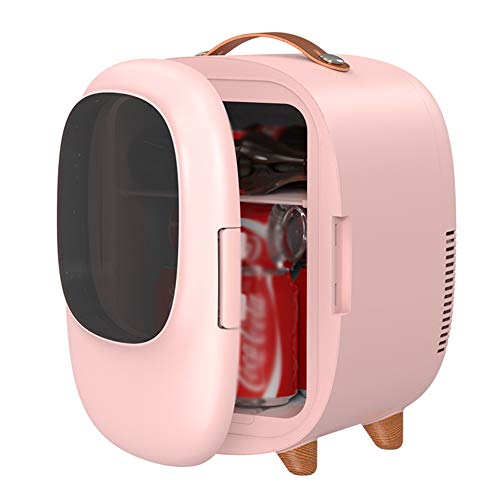 8L Mini-Kühlschrank, elektrische Kühlvorrichtung und Wärme beweglicher Träger Kühlschrank für Party Camping Versammlung kommt mit DC 12V-Netzkabel,Rosa