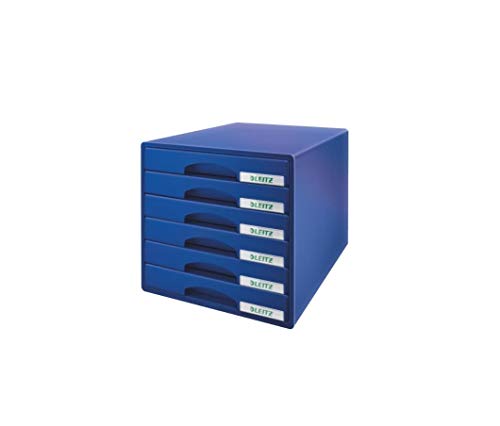 Leitz 52120035 Plus Schubladenbox, 6 Schubladen, Polystyrol, blau