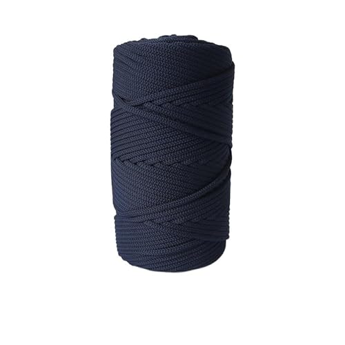300 g, 4 mm, große Rolle, rundes Garn, Polyester-Nylon-Mischgewebe, Perlengarn, gesäumter Teppich, gewebtes rundes Seil, Farbverlauf-Bodenmattenlinie (Color : 17. Navy)
