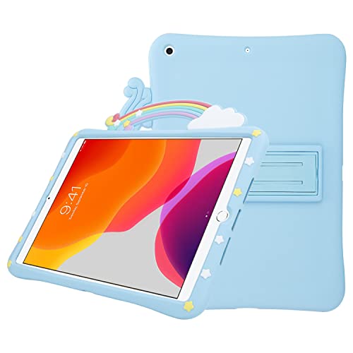 Cadorabo Tablet Hülle kompatibel mit Apple iPad Mini 5 (7.9 Zoll) - Design Regenbogen No. 2 - Schutzhülle für Kinder aus flexiblem TPU Silikon mit Standfunktion