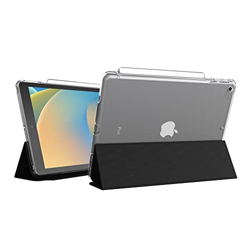 Zagg Gear4 Crystal Palace Folio-Schutzhülle für 10,2 Zoll iPad (Gen 7, 8 & 9) – transparente Hülle mit D3O Crystalex, faltbarem Ständer, 2 m Fallschutz