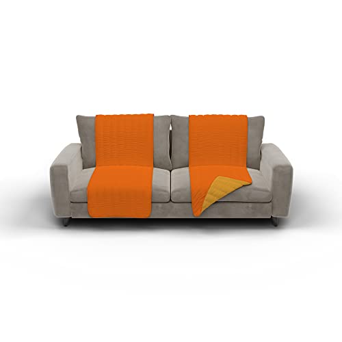 Elegant Italian Bed Linen Doubleface Couchüberzüge Orange/Gelb, 100% Mikrofaser, 60x190cm