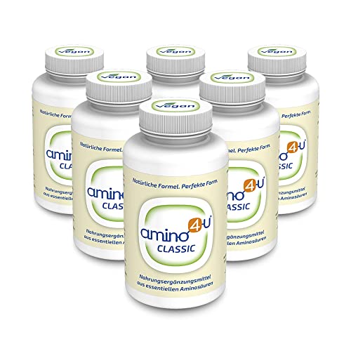 Amino4U Set Sparpaket alle 8 essentiellen Aminosäuren Muskelaufbau 6 x 120g Dose