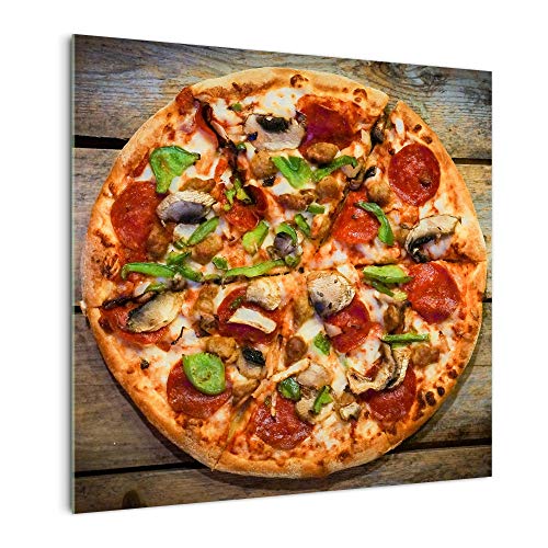 DekoGlas Küchenrückwand 'Gebackene Pizza' in div. Größen, Glas-Rückwand, Wandpaneele, Spritzschutz & Fliesenspiegel
