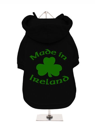 "St. Patrick: hergestellt in Irland" UrbanPup Hunde Sweatshirt (schwarz/grün)