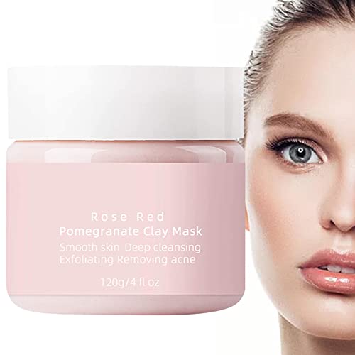 5 Pcs Porenbildende Gesichtsabdeckung aus rosa Tonerde - Rosenschlamm-Gesichtsschutz mit rosa Tonerde,Rose Water Pink Clay Face Cover, reinigt das Gesicht, entgiftet und nährt die Haut, Rianpesn