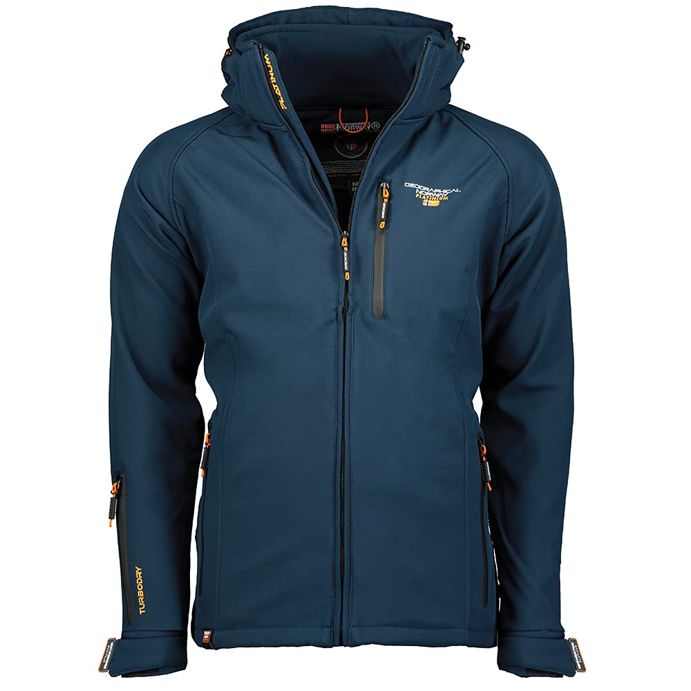 Geographical Norway TABOO MEN - Winterjacke Herren Softshelljacke - OutdoorJacke Funktionsjacke - Funktionsjacke Ubergangsjacke Wasserabweisend - Ideal Für Outdoor Aktivitäten MARINE M