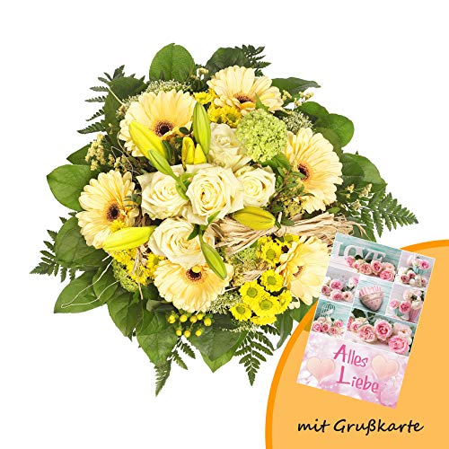 Dominik Blumen und Pflanzen, Blumenstrauß "Jana" und Grußkarte "Alles Liebe"