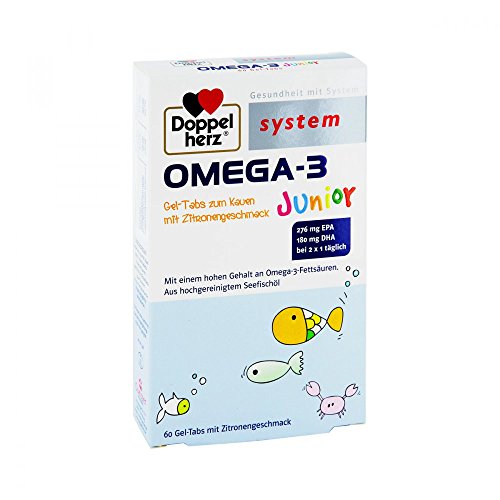 DOPPELHERZ Omega-3 Junior Gel-Tabs system Kautabl. 60 St