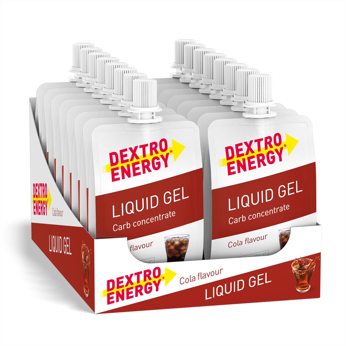 DEXTRO ENERGY LIQUID GEL COLA - 18x60ml (18er Pack) - Traubenzucker Konzentrat aus schnell verfügbaren Kohlenhydraten, Energy Gel, mit Coke Geschmack, Energy Riegel Alternative, für Ausdauersport