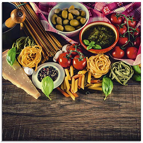 Artland Qualitätsbilder I Glasbilder Deko Glas Bilder 40 x 40 cm Ernährung Genuss Lebensmittel Gemüse Foto Bunt D8OB Italienisch mediterrane Lebensmittel