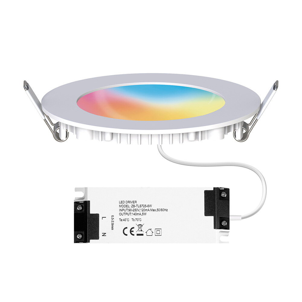 MoesHouse Smart Home Led6w Downlight RGB Warmes und kaltes Licht App Timing Fernbedienung Dünner Strahler Funktioniert m