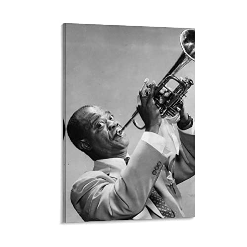 TSALF Leinwand Wandkunst Malerei Kein Rahmen Louis Armstrong-Jazz 50x70cm
