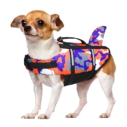 Pet Life Preserver Weste, Hundeschwimmweste, verstellbarer Gürtel mit Griff für Pool, verstellbare Sommerkleidung, Haustier-Schwimmerschutz