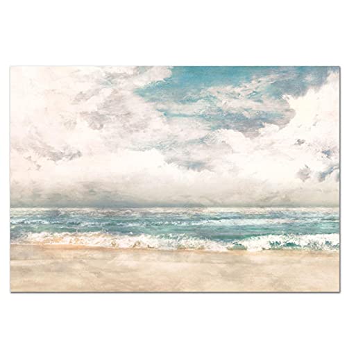 Strand Meer Malerei Wandkunst Abstrakte Leinwandbilder Nordische Poster Und Drucke Wandbilder Für Wohnzimmerdekor 80x120cm(31x47in) Rahmenlos