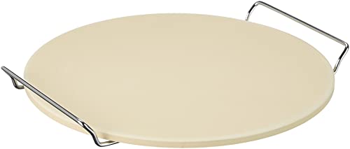 IBILI Pizzastein mit Ständer, Keramik, Silber/beige, 33 x 33 x 4 cm, 2-Einheiten