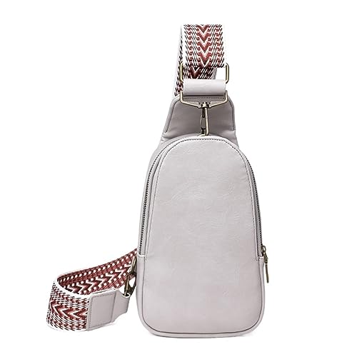 Einfarbige Brusttasche for Damen, große Kapazität, for Reisen, PU-Leder, Umhängetasche, Gürteltasche, Damen, tägliche Fanny-Packs (Color : Light Grey, Size : One Size)