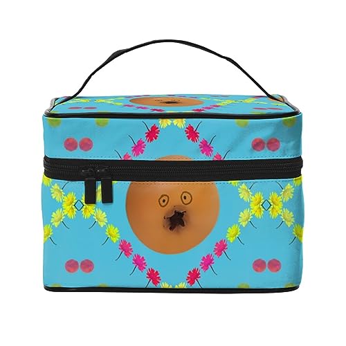 Frightened Granatapfel, stilvoll und praktisch, eine unverzichtbare Reise-Kosmetiktasche mit extra großen Fächern und Reißverschluss, wasserdicht, Schwarz , Einheitsgröße