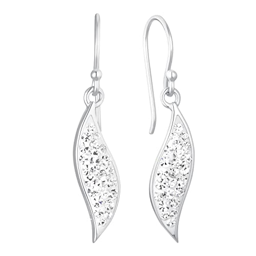 amor Ohrring für Damen 925 Sterling Silber rhodiniert veredelt mit Kristallen von Swarovski Weiß