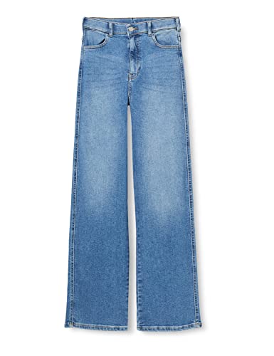 Dr. Denim Damen Moxy Straight Jeans, Cape Sky Worn Hem, S/32