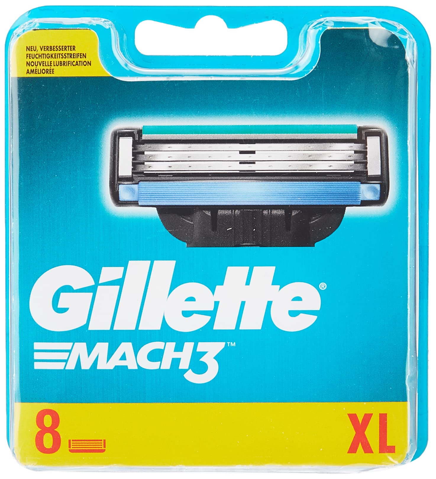 Gillette Mach3 Rasierklingen mit verbesserten Feuchtigkeitsstreifen, 16 Ersatzklingen