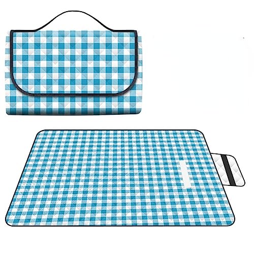 ISOLAY Picknickmatte, wasserdicht und dick, tragbar, feuchtigkeitsbeständig, verschleißfest, faltbar, geeignet für Outdoor-Strandzelte und so weiter (Blau, 200 x 200 cm)