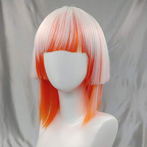 BOBO Perücke Langes Glattes Haar Perücke Für Frauen Synthetische Perücke Party Cosplay (Orange)