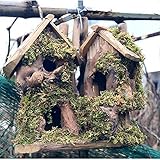 QTMY Schutz-Holz Vogelhäuser für Außen Aufhängen Garden Decor, Birds Nistkasten Käfig Feeder