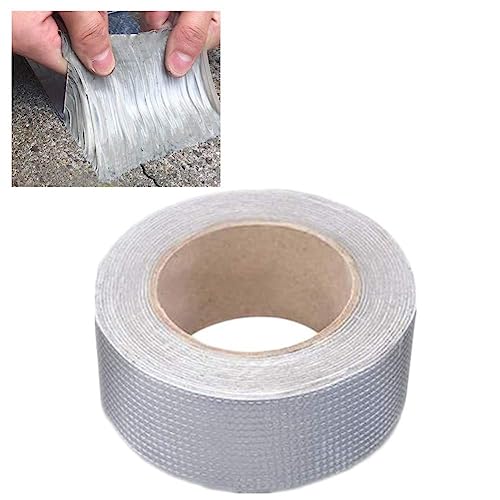 Super Waterproof Tape Butyl Rubber Aluminium Foil Tape,Repair Adhesive Leak Proof Tape Seal for Roof Leak,Surface Crack,Window Sill Gap,Pipe Rupture (50mm*1m)