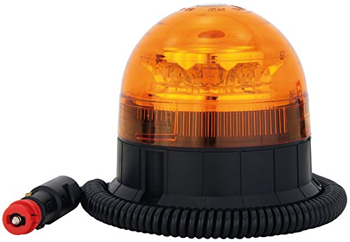 AdLuminis LED Rundumleuchte Orange Mit Magnetfuß, Blinkleuchte 12V 24V, ECE R65 Straßenverkehr Zulassung, KFZ Warnleuchte