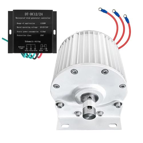 AISINILALAO 6000W-9000W 12 V 24 V Windkraftanator, Motor 3 Phasengetriebe Dauermagnet AC-Lichtmaschine für Windwasserturbinen-Dieselmotor,48v