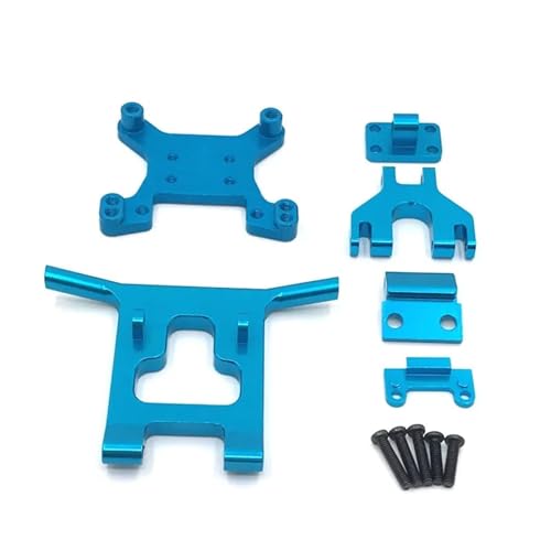 UNARAY Fit for WLtoys 124017 124016 124018 124019 144001 RC Auto Upgrade Teile Metall Front Stoßstange Shock Mount Kit (Size : Blue)