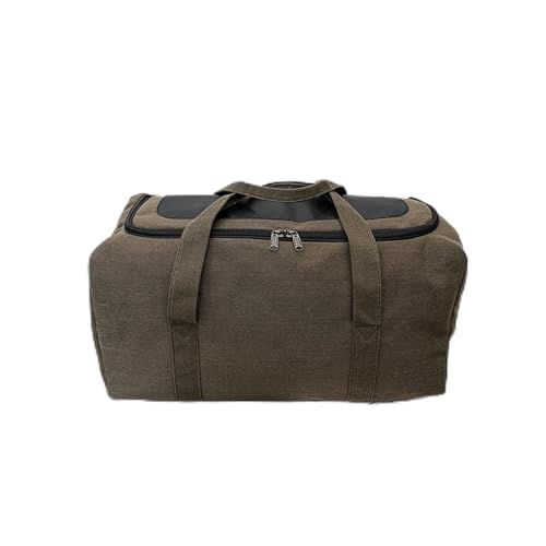 RajoNN RajoNN Bai Shi Wu Canvas-Reisetasche für Herren, solide, langlebige Handtasche, Outdoor-Sport, Aufbewahrung, Gepäck, Rucksack, Reisen, Tragetaschen, Sporttaschen (Farbe: Kaffeebraun)