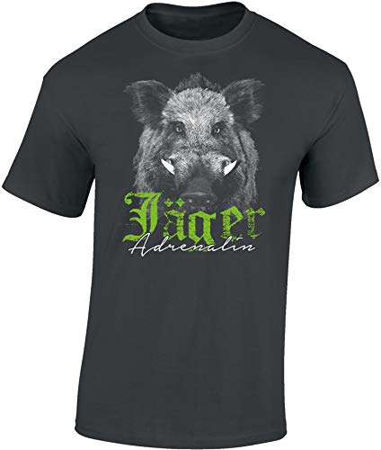 Jäger T-Shirt Männer - Jäger Adrenalin - Geschenk für Jäger - Jagd Tshirt Herren - Jäger Kleidung Jagd Zubehör (5XL)