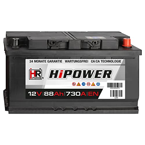 HR HiPower Autobatterie 12V 88Ah 680A/EN Starterbatterie