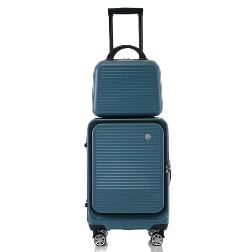 SPOFLYINN 4-teiliges Koffer-Set, Hartschale, leicht, erweiterbar, mit TSA-Schloss und Drehrädern für Männer und Frauen (40,6 cm/50,8 cm/61 cm/71,1 cm), Blau, Einheitsgröße, modisch