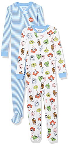 Amazon Essentials Disney | Marvel | Star Wars Unisex Baby Eng anliegender Pyjama aus Baumwolle mit Fuß, 2er-Pack, Toy Story Play Nice, 24 Monate