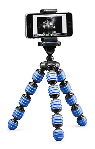 Cullmann Alpha 380 Mobile Flexibles Ministativ mit Smartphone-Halterung, blau, Tragfähigkeit 1,5 kg, 267g leicht, 380 Mobile (30 cm), 50029