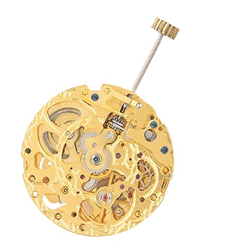 Fxndknjks Uhrwerk 8205 Skeleton Movement 3 O'Clock Gold Automatic Mechanical Watch Movement Accessories