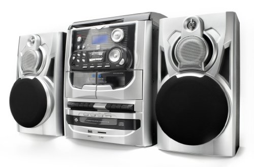 Dual MP 301 Mini-Stereo-System (100W, 3-fach CD-Wechsler, Doppel-Kassettendeck, Plattenspieler, MP3, RDS-Radio, 2-Wege Lautsprecher, USB)