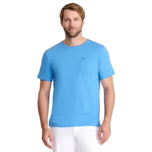 IZOD Herren Saltwater Short Sleeve Solid with Pocket T-Shirt, Blue Revival (blau), XX-Large