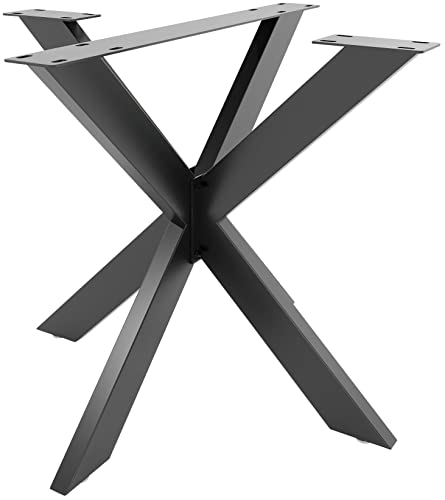CLP Tischbeine Biloxi I Tischkufen Aus Vierkantprofilen I Höhe 71 cm I Sternförmiges Tischgestell, Farbe:schwarz, Größe:S