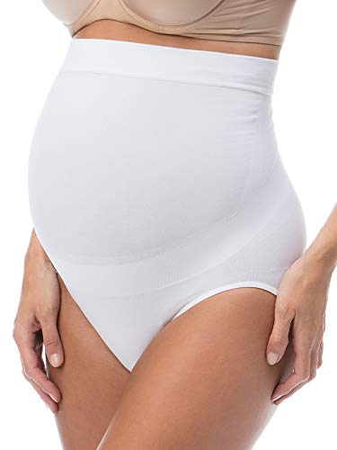 RelaxMaternity 5100 (Weiß, S) Schwangerschafts-Slip Baumwolle mit eingebauter Unterleibstütze