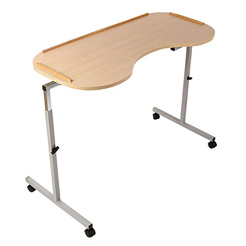 NRS Healthcare M99394 verstellbarer, ergonomisch angepasster Betttisch mit feststellbaren Rollen