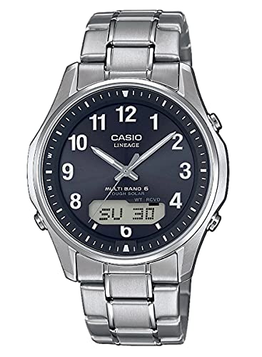 Casio Wave Ceptor Herren Armbanduhr LCW-M100TSE-1A2ER, Solar und Funkuhr, schwarz blau, Saphirglas, massives Titangehäuse und Titanarmband