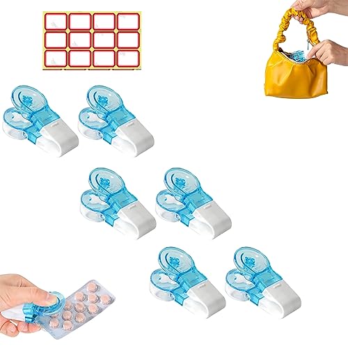 Tragbare Pillendose, Mimi Tragbare Pillendose, Portable Pill Taker, Portable Pill Box, Portable Pill Taker Remover, for The Elderly, Disabled, Individuals with Weak Senior Arthritis Hands (6PCS)