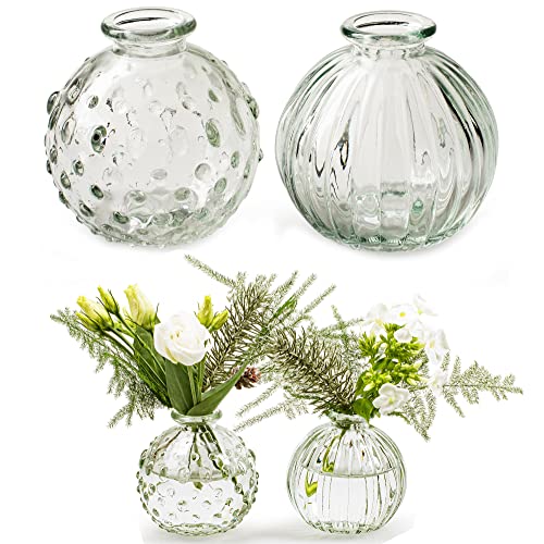 12 x kleine Vasen aus Glas Vintage – Blumenvasen Tischvasen Glasvasen Dekoflaschen Glasflaschen Glasfläschchen Deko-Flaschen< Farbe Modell 5