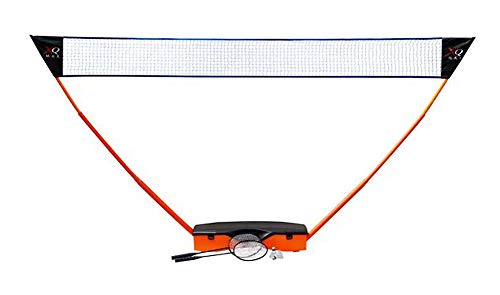 XQmax Komplettes mobiles Premium Badminton Set inklusive Schläger, Netz und Bällen für die ganze Familie