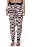 Skiny Damen Sleep & Dream Hose lang Schlafanzughose, rose black stripe, 36